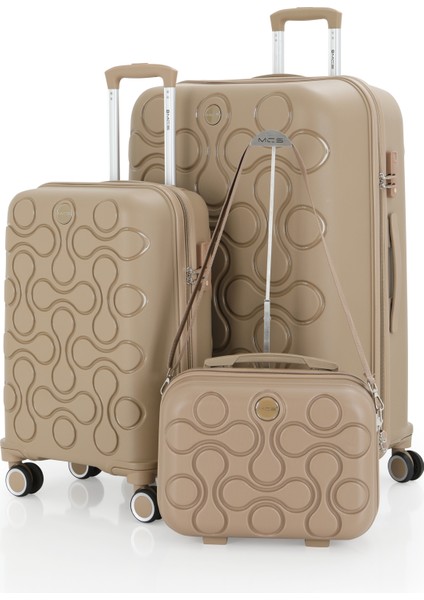 Polipropilen 3'lü Valiz Seti Büyük & Kabin & Makyaj V376