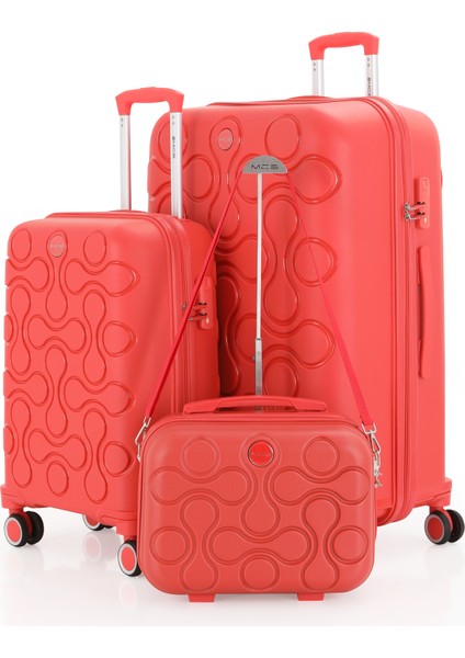 Polipropilen 3'lü Valiz Seti Büyük & Kabin & Makyaj V376