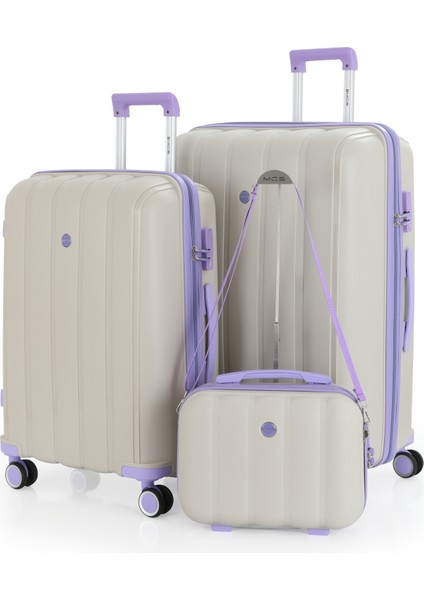 Polipropilen 3'lü Valiz Seti Büyük & Orta & Makyaj V305