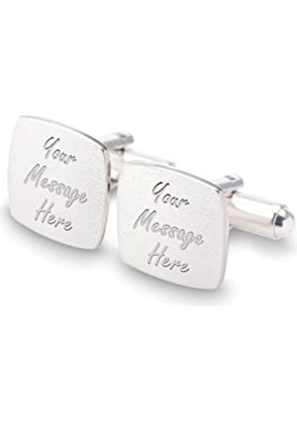 Gümüş Kişisel Mesajınız Kol Düğmesi