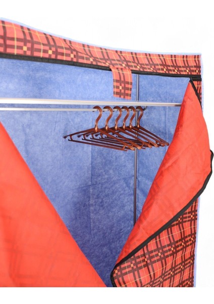 Kalın Metal Borulu Iskeletli Bez Gardrop Portatif Demonte Elbise Dolabı Bez Dolap Bordo fırsatları