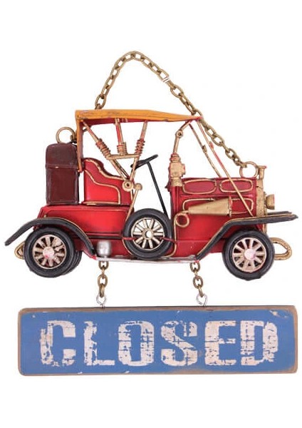 Dekoratif Metal Kapı Yazısı Nostaljik Araba ( 25 Is )