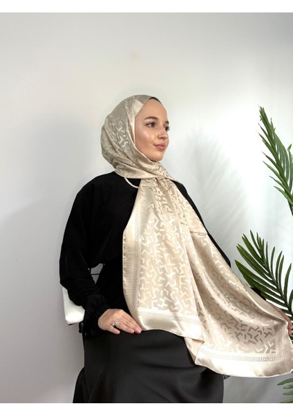Parlak Jakar Şal Geometrik Desen Bej Renk fiyatları