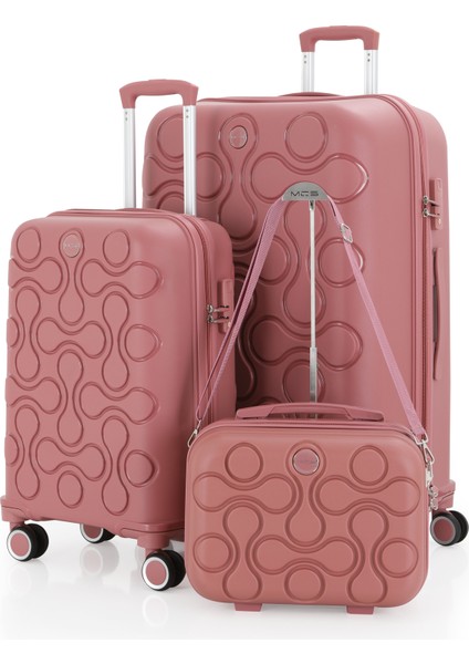 Polipropilen 3'lü Valiz Seti Büyük & Kabin & Makyaj V376