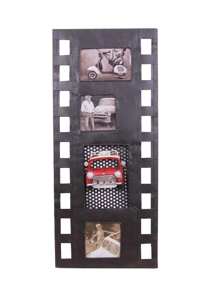 Dekoratif Metal Çerçeve Film Şeridi Temalı Dörtlü