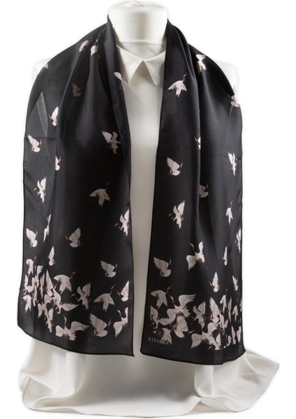 I76 %100 Ipek Leylek Desenli Kadın Fular indirimleri