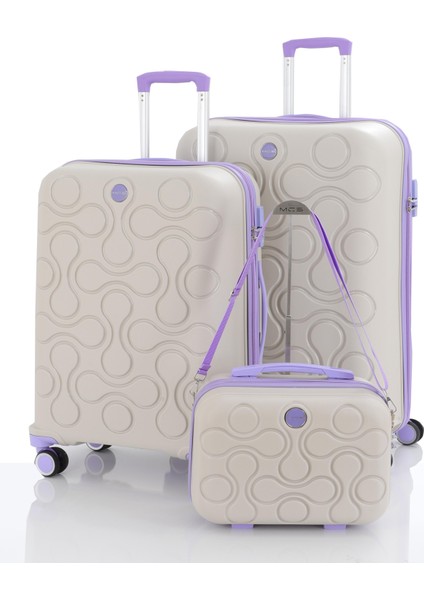 Polipropilen 3'lü Valiz Seti Büyük & Orta & Makyaj V376