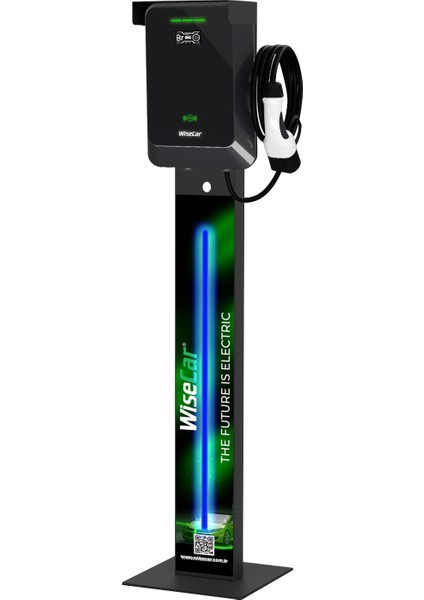 Wta Ledli Standlı - 11 & 22 Kw Elektrikli Araç Şarj Cihazı RFID Kartlı & Ledli Stand, Ev Wallbox Type 2
