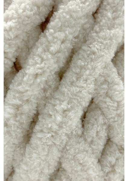 Chunky El Örgü Ipliği 200 gr Parmak Örgü Ipi Tığsız Şişsiz El ile Örgü Ipi Battaniye Ipi Ekru fiyatları