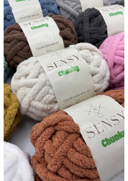 Chunky El Örgü Ipliği 200 gr Parmak Örgü Ipi Tığsız Şişsiz El ile Örgü Ipi Battaniye Ipi Ekru