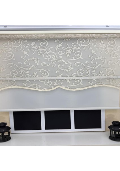 Çift Mekanizmalı Bej Tül Ekru Stor Perde STB-133 modelleri