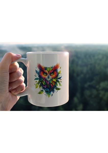 Yaprak Desenli Hayvanlar Serisi 7 , Hediyelik ,sevimli Hayvanlar,yüksek Kalite Porselen Kupa Bardak