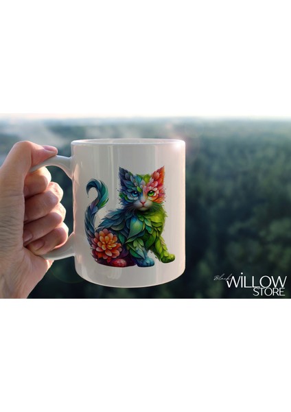 Yaprak Desenli Hayvanlar Serisi 18 , Hediyelik ,sevimli Hayvanlar,yüksek Kalite Porselen Kupa Bardak