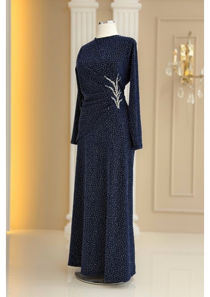 Simge Abiye Elbise Lacivert modelleri