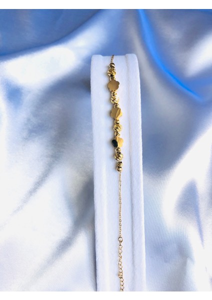 Dorika Taşlı Çelik Yonca Bileklik