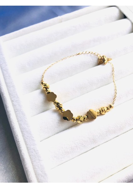 Dorika Taşlı Çelik Yonca Bileklik indirimleri