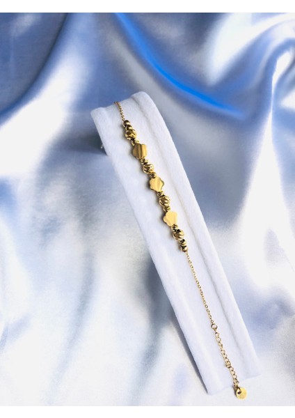 Dorika Taşlı Çelik Yonca Bileklik