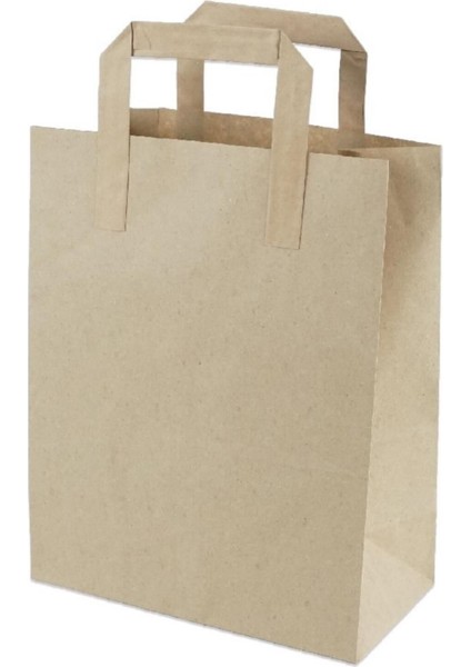 27X16X28 Düz Saplı 70GSM Recycle Kraft Kağıt Poşet/çanta/hediye Poşeti - 100 Adet fiyatları