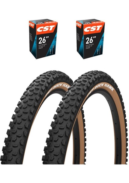 Rock Hawk Amber Yanak 26 x 2.25 Mtb Bisiklet Lastik Seti 2iç + 2dış