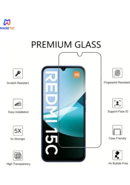 Xiaomi Redmi 15C ile Uyumlu Ekran Koruyucu Şeffaf Temperli Cam Ekran Koruyucu 2 Adet modelleri