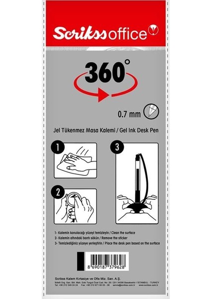 DP-360 Jel Tükenmez Kalem Masa Kalemi 0.7 mm Beyaz fırsatları