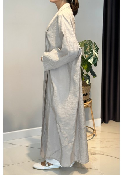 Önü Fermuarlı Şal Yaka Dubai Kap 5860 Bej fiyatları