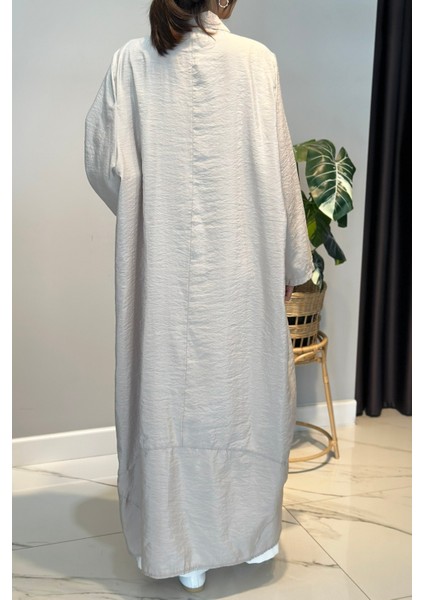 Önü Fermuarlı Şal Yaka Dubai Kap 5860 Bej modelleri