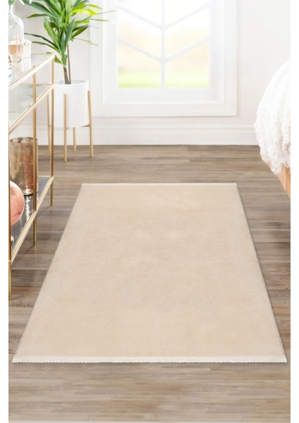 Comfort Düz Saçaklı Peluş Halı Bej fiyatları