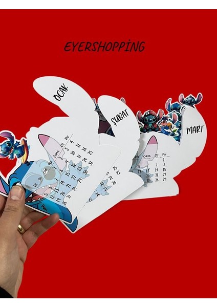 2026 Stitch Masa Takvimi Pleksi ile Birlikte modelleri