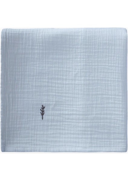 Nakışlı Müslin Battaniye 90X100 cm A Mavi