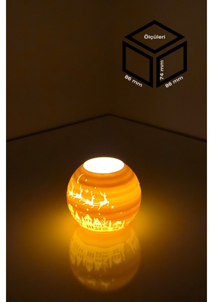 Yılbaşı Noel Baba Modelli Tealight Girintili Mumluk NO.2104N (Led Işık Dahil) modelleri