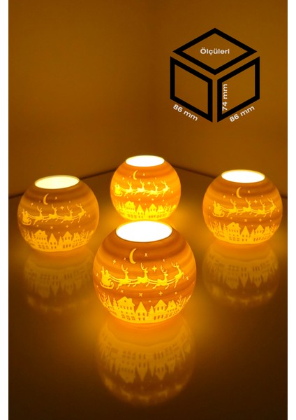 Yılbaşı Noel Baba Modelli Tealight Girintili Mumluk NO.2104N (Led Işık Dahil) indirimleri