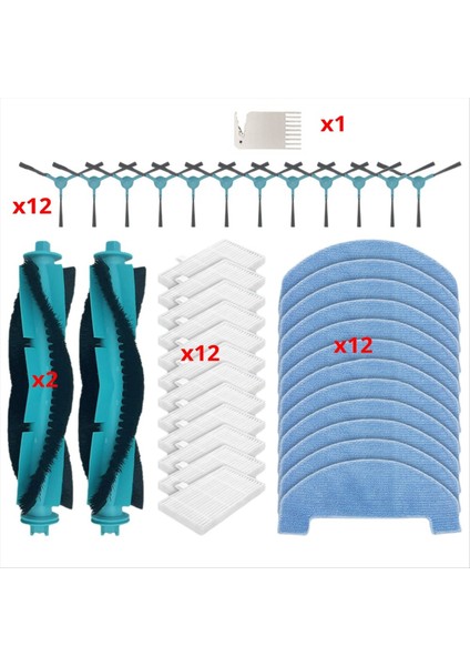 Dreame Mova E10, E20 Plus / Troiver E10, E20 Pro Plus / Ultenic D10, T10 Lite Roller Fırça Yan Fırçası Filtresi Mop Pad (Yurt Dışından)