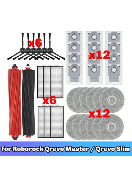 Roborock Qrevo Master / Qrevo Slim Vakum Robotu Ana Silindir Yan Fırça Filtresi Paspas Bezi Toz Torbası Için Aksesuarlar (Yurt Dışından) fırsatları