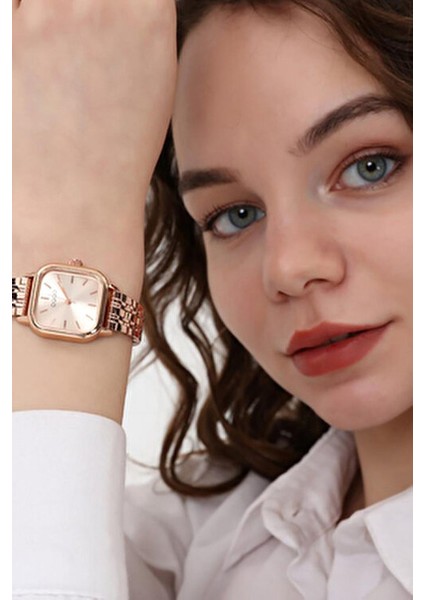 Melian Kadın Kol Saati Rose Kadran Metal Kordon Pilli Fonksiyon 20 mm Suya Dayanıklı