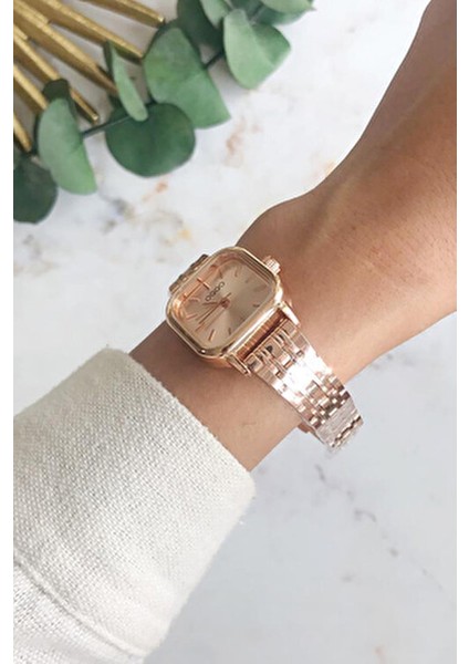 Melian Kadın Kol Saati Rose Kadran Metal Kordon Pilli Fonksiyon 20 mm Suya Dayanıklı