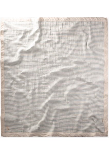 Kalın Biyeli Çift Kat Ham Battaniye 85X90 cm Mavi Çift Çizgili fiyatları