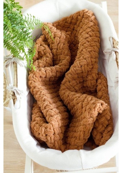 Alize Yumuşacık Örgü Bebek Battaniyesi Taba Renk