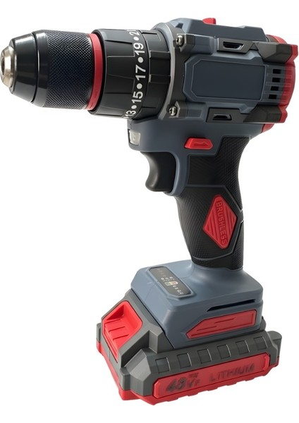 Rs-3 Turbo Şarjlı Vidalama Çift Akülü Kömürsüz Motor Darbeli Matkap 75NM Tork