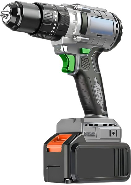 Rs-6 Profesyonel Şarjlı Vidalama Çift Akülü Kömürsüz Motor Darbeli Matkap 90NM Tork Gri