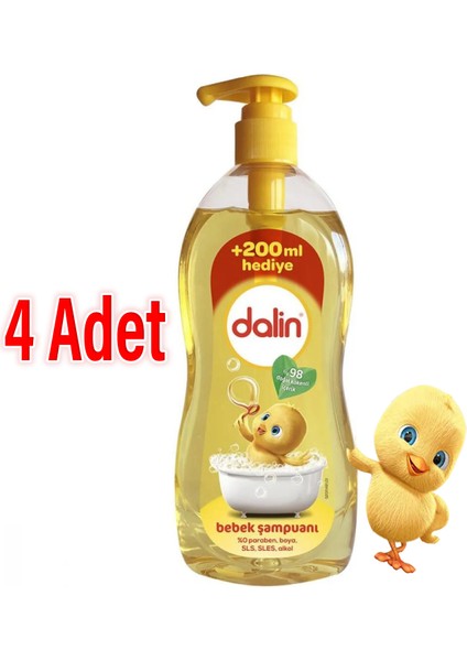 x 4 Adet Klasik Bebek Şampuanı 700+200 ml