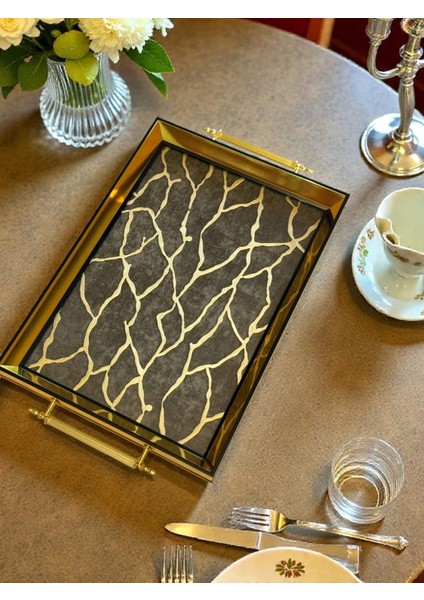 Premium Kalite Orjinal Iç Kabartmalı Cam Modern Çay Kahve Tepsi modelleri