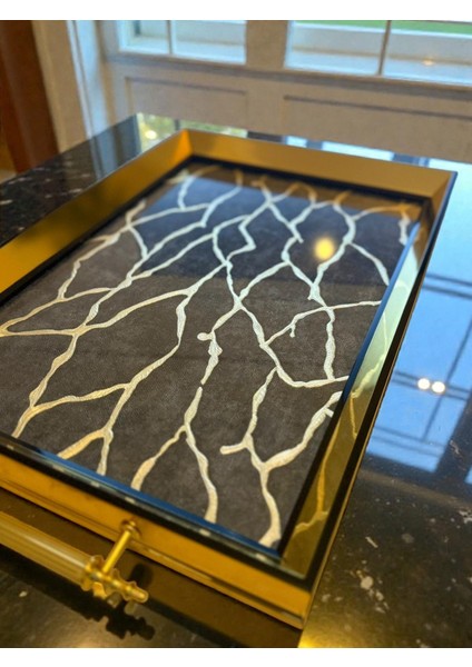 Premium Kalite Orjinal Iç Kabartmalı Cam Modern Çay Kahve Tepsi indirimleri