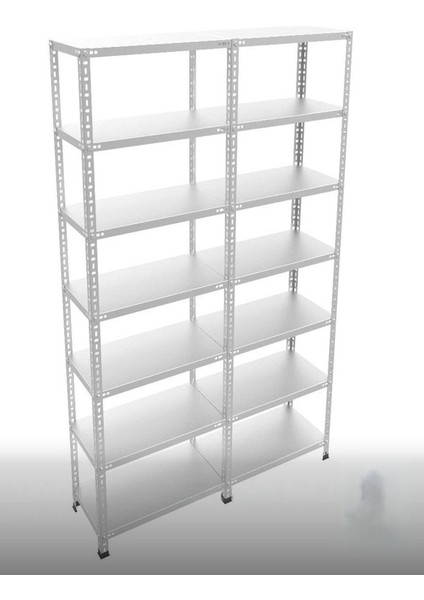 Galvaniz Çelik Raf Ünitesi 43X150X200 7 Katlı Arşiv Rafı Depo Rafı Kiler Rafı