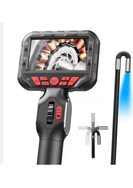 Su Geçirmez 4.3 Inç IPS Ekran 210 Derece Oynar Başlıklı Eklemli Esnek Endoskop Yılan Kamera 6mm