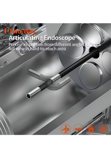 Su Geçirmez 4.3 Inç IPS Ekran 210 Derece Oynar Başlıklı Eklemli Esnek Endoskop Yılan Kamera 6mm fiyatları