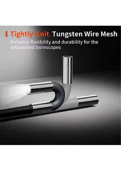 Su Geçirmez 4.3 Inç IPS Ekran 210 Derece Oynar Başlıklı Eklemli Esnek Endoskop Yılan Kamera 6mm modelleri