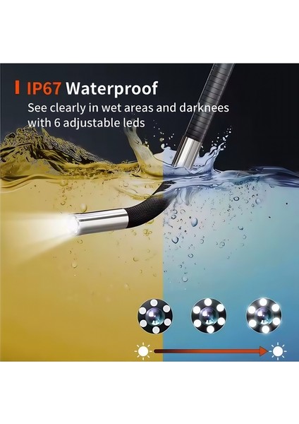 Su Geçirmez 4.3 Inç IPS Ekran 210 Derece Oynar Başlıklı Eklemli Esnek Endoskop Yılan Kamera 6mm fırsatları