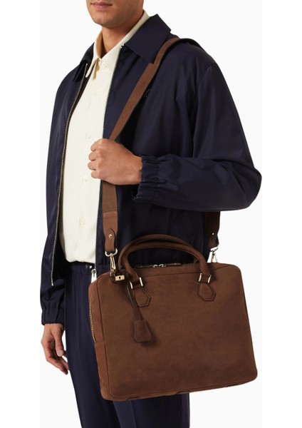 Nubuck Deri Evrak Çantası Lüks Dayanıklı Unisex Iş Çantası fırsatları