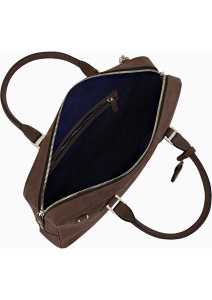 Nubuck Deri Evrak Çantası Lüks Dayanıklı Unisex Iş Çantası